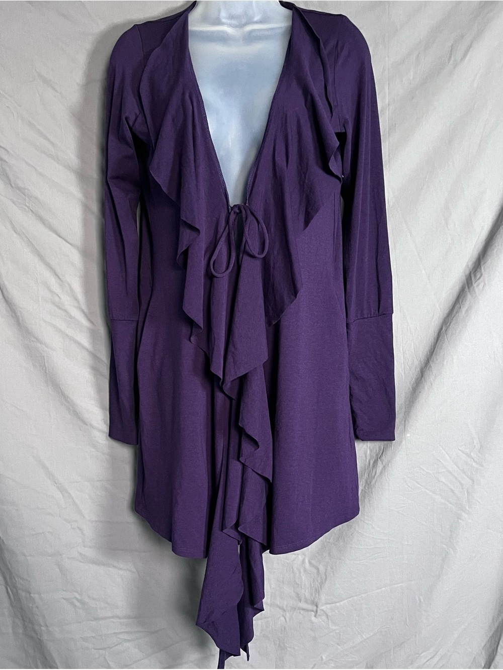 Warrior Within Designs Tie-Front Bamboo Ruffle Duster W Pockets L